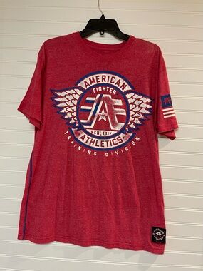 American Fighter Athletics Training Division Mens XL Red Graphic Tee